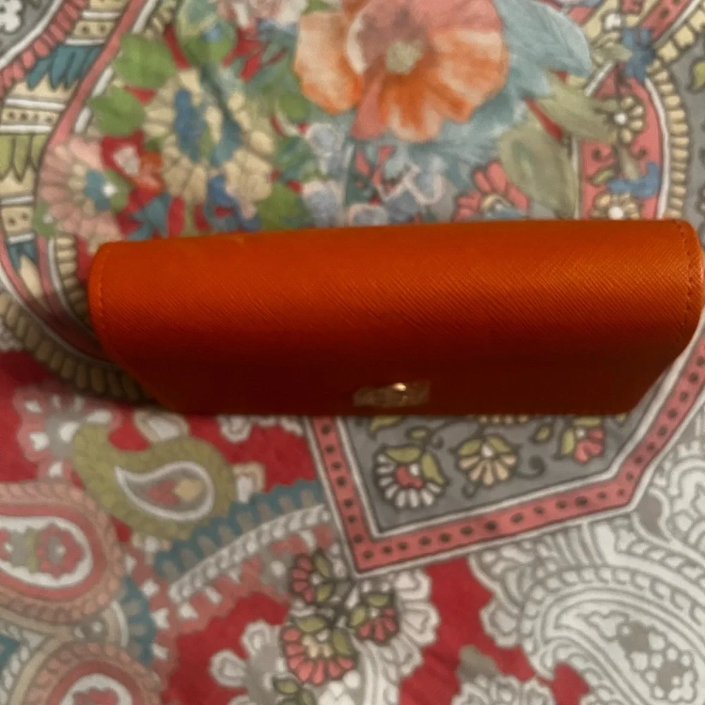 Tory Burch Orange Eye glass Case Large